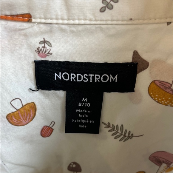 Nordstrom Youth Tan Shirt with Orange and Pink Mushroom Accents - Picture 2 of 4